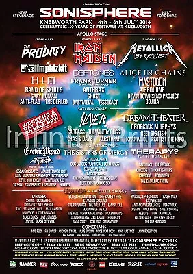 Sonisphere 2014 Music Festival Poster A A3 A4 • £3.49