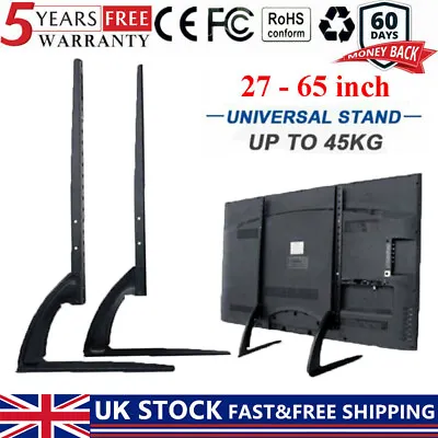 32-65 Universal Stands TV Pedestal Monitor Riser LCD LED Flat Screen Mount Stand • £13.89