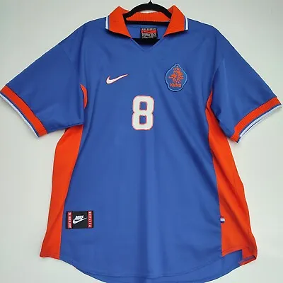 Netherlands 1997 - 1998 Nike Away Football Shirt #8 | Men's Large • £65
