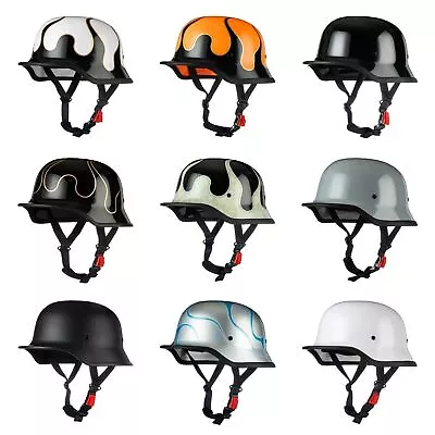 Men Retro German Style Motorcycle Half Helmets Baseball Cap Helmet Duck Helmet • $59.99