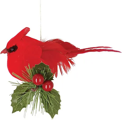 Set Of 12 Rosy Red Cardinal Christmas Tree Ornaments Hanging Cardinal Ornaments • $22.06