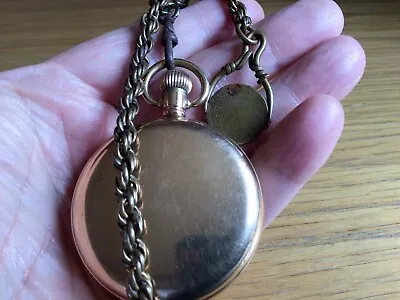 £120 • Buy Pocket Watch Rockford Full Hunter Working Keeping Time With Albert Chain.
