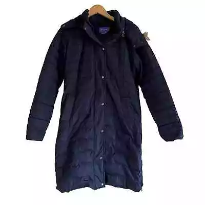 Seraphine Navy Blue Maternity Winter Down Parka Jacket NO BELT Size 6 • $75