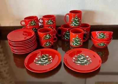 Waechtersbach Germany Red Christmas Tree *CHOICE* EUC Dinner Wares Bowls Mugs • $19.95