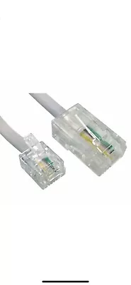 2M 2 Metre Long RJ11 To RJ45 Cable - White Telephone On ADSL Faceplates • £2.49