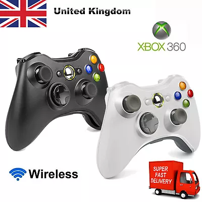 2PC Wireless Controller For Microsoft Xbox 360 / PC Gamepad Remote White Console • £17.99