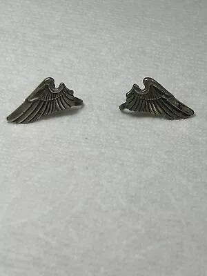 Vintage Pilots WW2 Sweetheart Earrings Army Air Corp Wings Sterling Silver • $24.99