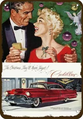 1955 CADILLAC ELDORADO Christmas Car Vintage-Look DECORATIVE REPLICA METAL SIGN • $24.99