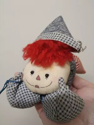 Antique RARE Small 1900s Early Volland RAGGEDY ANDY Doll On Stomach HANDMADE  • $2800