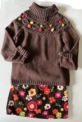 Gymboree Fall For Autumn Sweater And Floral Skort  Sz: Sweater 5-6  Skort 5 • $10.90