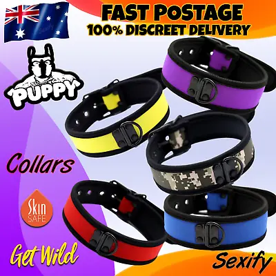 Pup Play Neoprene Collar Bondage Neck Harness Choker Gay BDSM Fetish Sex Toy NEW • $9.95
