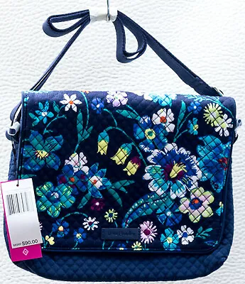 Vera Bradley Microfiber Turnabout Crossbody In Moonlight Garden & Navy.  NWT • $42.49