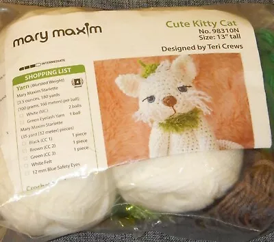 Mary Maxim Cute Kitty Cat Crochet Kit - Finished Size: 13  Tall. - Brand New Kit • $25