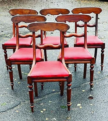 £475 • Buy Set Of 6 Georgian Mahogany Dining Chairs