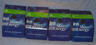 $13.88 • Buy Leggs 4 Pair Size A Sheer Energy Pantyhose Sheer Toe Off Black
