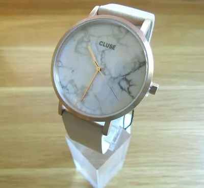 Brand New Ladies Cluse Watch White Marble Dial Blush Pink Leather Strap • $122.12