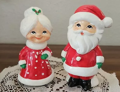 VTG '60s MCM Mr & Mrs Santa Claus. Ceramic Chalkware Figurines. Made In Korea. • $22.95