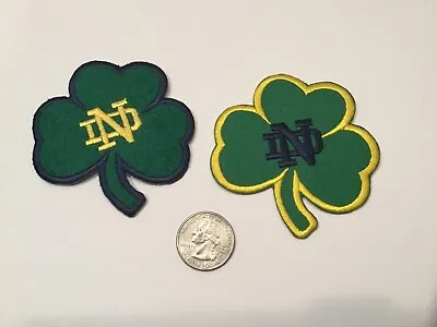 (2) Notre Dame   Fightin' Irish' VINTAGE EMBROIDERED IRON ON PATCHES PATCH LOT • $10.95