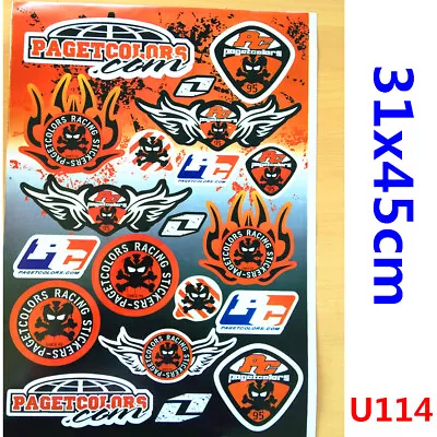 Pagetcolors Sticker Decal Sheet Car Dirt ATV Quad Motorcycle MX PIT TRAIL BIKE • $8.49