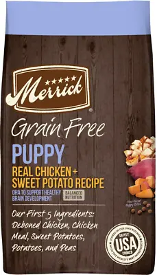 Merrick Grain-Free Dry Puppy Food Real Chicken & Sweet Potato Recipe22lb • $43.78