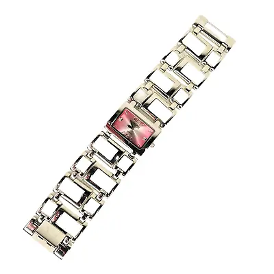 Manhattan Quartz Croton Watch Women Pink Silver Tone Art Deco Bracelet 7.25” • $26.99