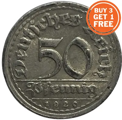 50 German Pfennig From 1919-1922 - Choice Of Date - Germany • £2.49