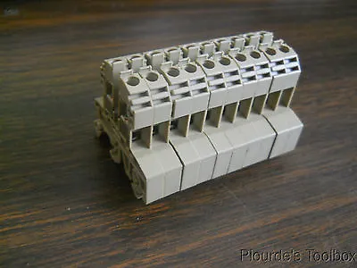 Lot Of (10) New Conta-Clip Mini Feed Through Terminal Block RK1.5-4 300V 34A • $10.99