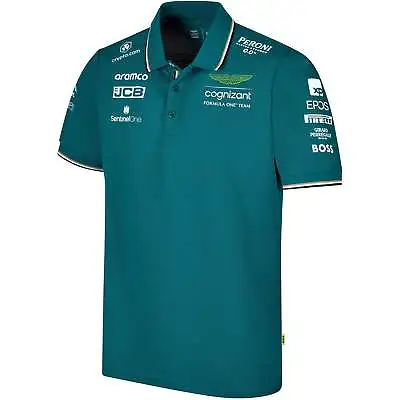 Aston Martin Cognizant F1 2023 Men's Team Polo Shirt- Green • $69.99