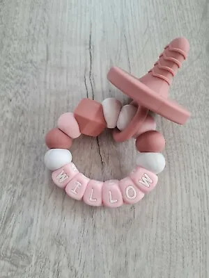 £13.99 • Buy Silicone Personalised Dummy Teether Ring Bracelet Chewing Baby Girl Teething 