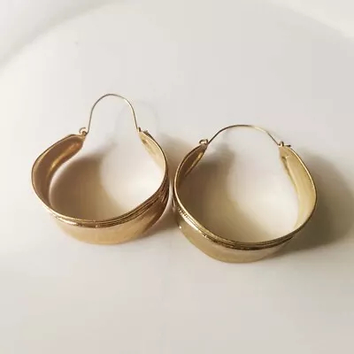 $8.59 • Buy New 55mm Zara Heavy Hoop Earrings Gift Vintage Women Party Show Holiday Jewelry