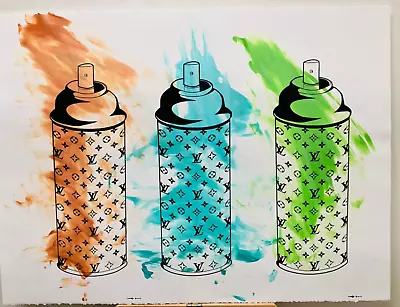 Mr Clever Art Painting LV Luxury Spray Cans Banksy Mr Brainwash Louis Vuitton • $39.99