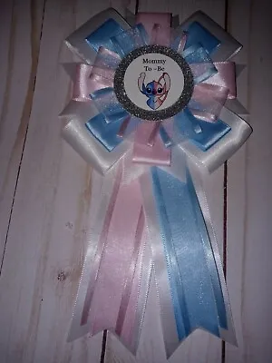Stitch And Angel Mommy And Daddy To-Be Corsages Baby Shower Gender Reveal • $35