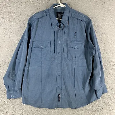 5.11 Tactical Shirt Mens XL Blue Class B Uniform Epaulets Flap Pockets • $19.99