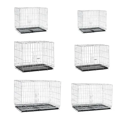 Dog Cage Training Crate Puppy Kennel Metal Wire Small To Medium Animal Carrier • £11.95