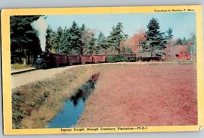 Postcard Edaville Railroad Cranberry Plantation Express Freight South Carver MA • $9.50