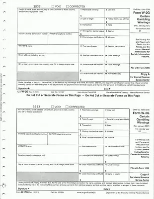 OFFICIAL IRS Tax Form W-2G • $5.75