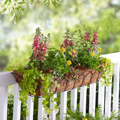 30-Inch Metal Planting Box With Removable Fiber Liner Flower Basket Patio Decor • $18.18