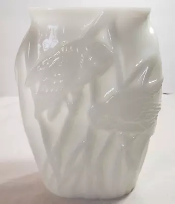$49.99 • Buy VTG ANCHOR HOCKING? (Phoenix Mold) Glass SCREECH OWL On Branches Vase WHITE RARE