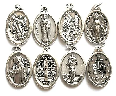Vintage St. Michael Jude Christopher Benedict Miraculous Medal Pendant Charm New • $7.99