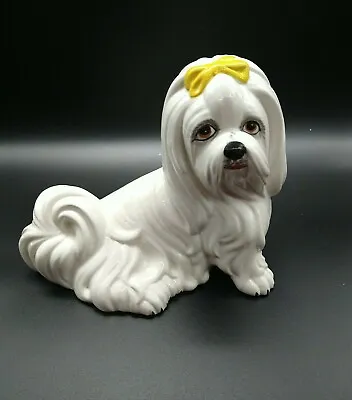 Italian Pottery Maltese Dog Made In Italy Vintage Ceramic • $32.99