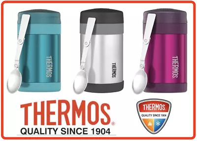 ❤ Thermos STAINLESS STEEL Vacuum Insulated Food Jar Container 470ml With Spoon ❤ • $27.50