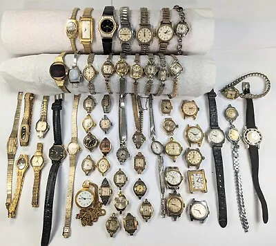 Vintage Watchmakers Estate HUGE Lot 58 Ladies Watches Tissot Hamilton Longines+ • $349.99