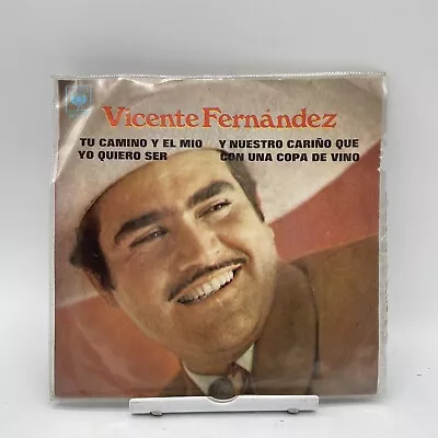 Vicente Fernandez Con Una Copa De Vino Tu  Camino Y El Mio Vg+ Cbs 45” • $15