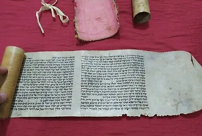 Antique Handwriting Hebrew Megillah Sefaradi Esther Scroll Purim Judaica Jewish • $999.99