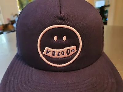 Volcom Snapback Adjustable Trucker Hat Baseball Cap In Navy Blue And Pink • $7