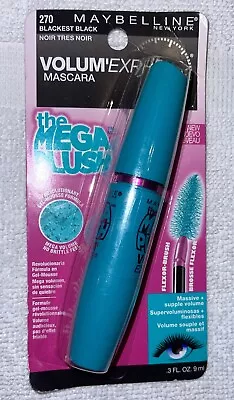 Maybelline Mascara BLACKEST BLACK 270 Volum’Express The Mega Plush NEW • $7.49