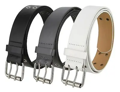 3039 Solid Rich Fashion Color Double Prong Bonded Leather Casual Jean Belt • $9.73