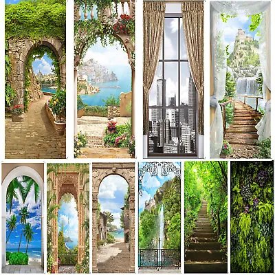 £21.08 • Buy PVC 3D Door Wall Sticker Decal Self Adhesive Scenery Mural Home Room Decoration