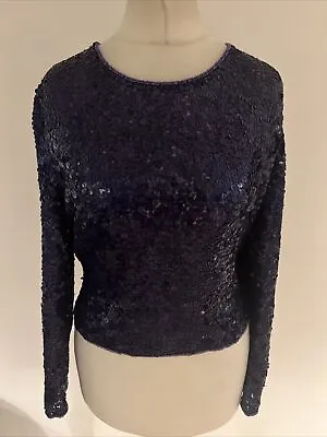 Caroline Charles London Fully Sequinned Cocktail Party Evening Top UK 10 • £0.99