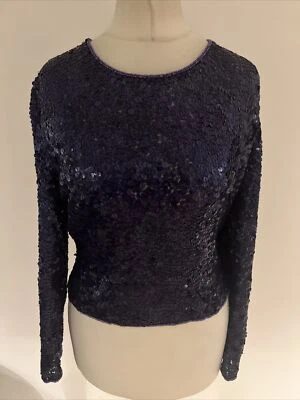 Caroline Charles London Fully Sequinned Cocktail Party Evening Top UK 10 • £0.99
